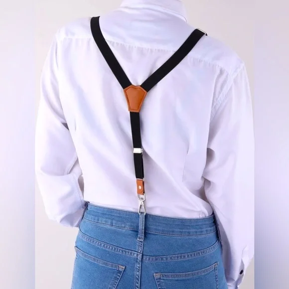 NWOB Black & Brown Men's Minimalist Suspenders - out of original package - Picture 3 of 4